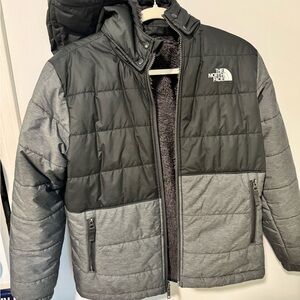 The North Face Charcoal and Black Fleece-Lined Jacket
